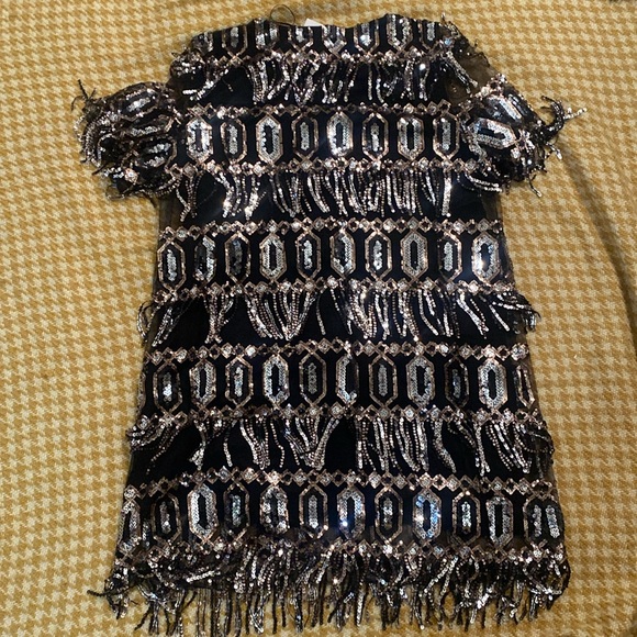 Zara Sequins Fringe Dress Medium - Picture 7 of 16